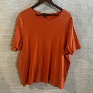 Lauren by Ralph Lauren Orange Shirt Size 3X Capsule Minimalist Normalcore Lounge